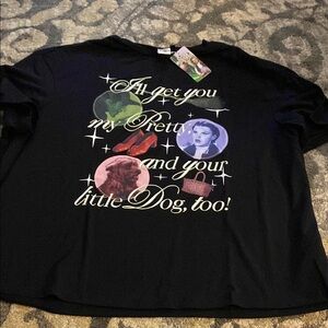 Black Graphic Tee with Wizard of Oz Design